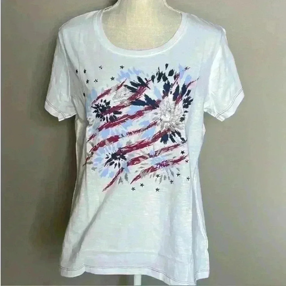 North River Graphic Printed Slub T-Shirt Short Sleeve in White Size Large NWT - Picture 2 of 10